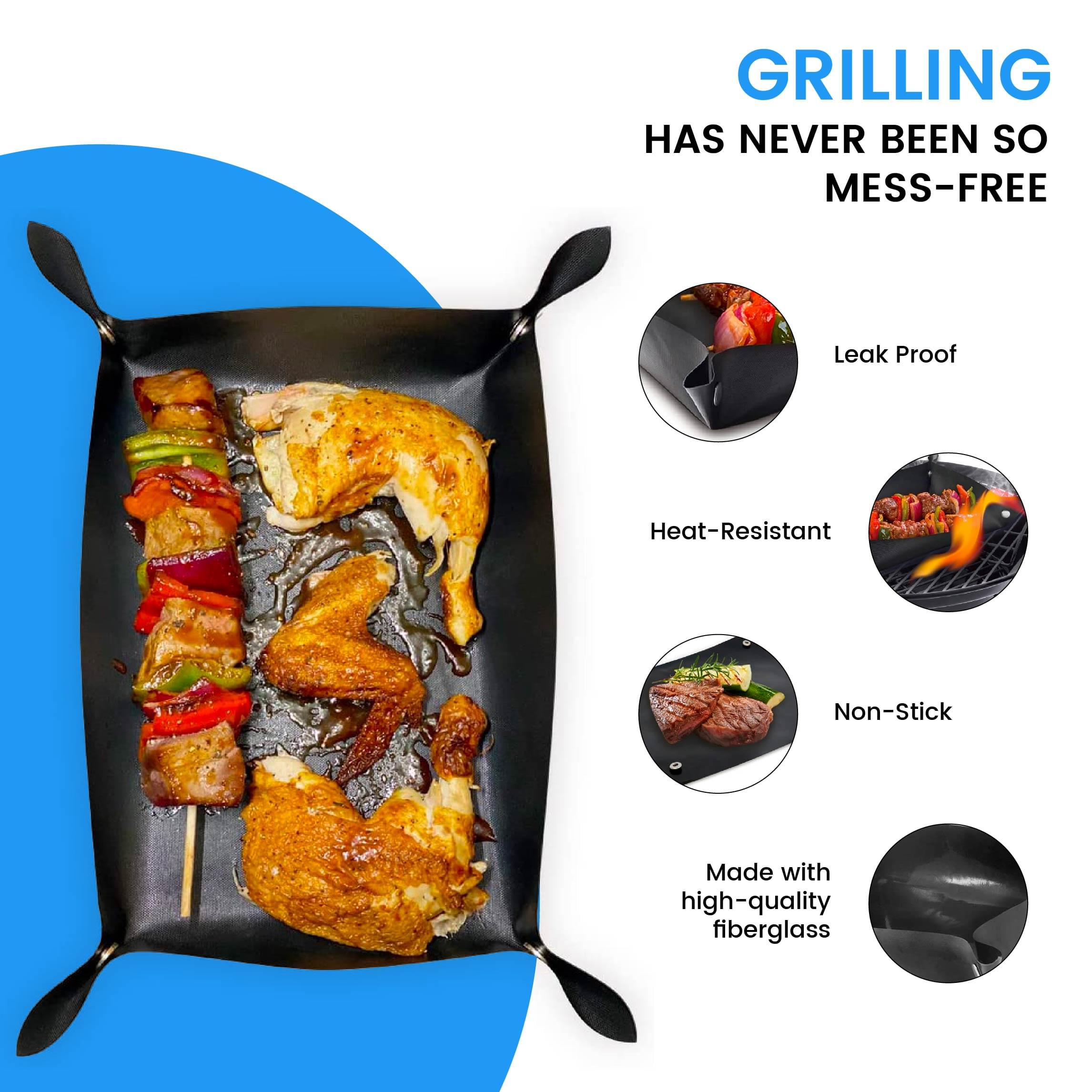 GrillMat 2-Pack | Non-Stick BPA-Free Griddle Mats for Grills | Grillight